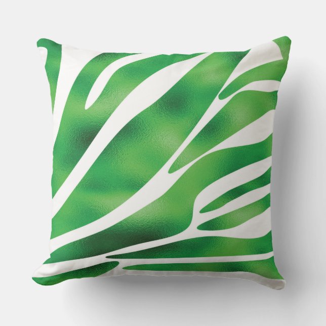 Almofada Abstrato Verde e Branco (Frente)