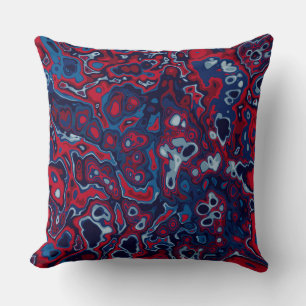 Almofada Abstrato Vermelho e Azul