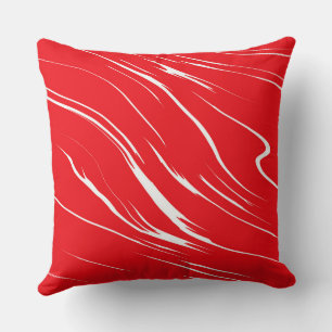 Almofada Abstrato vermelho e branco