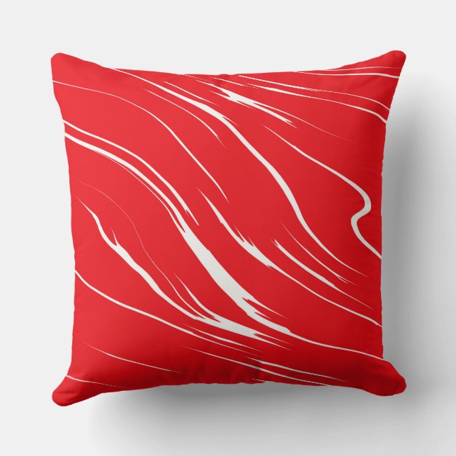 Almofada Abstrato vermelho e branco (Verso)
