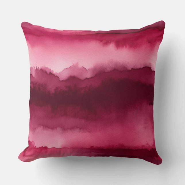 Almofada abstrato vermelho e rosa (Frente)
