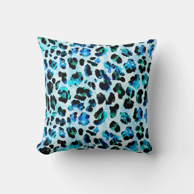 Almofada Abstrato Watercolor Leopard Skin Patterne (Frente)