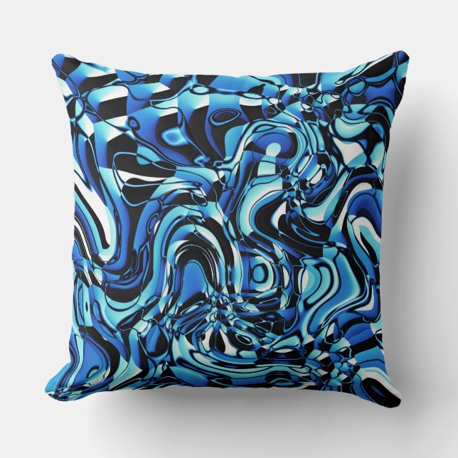Almofada Abstrato Wavy 270321 - 02 Azul (Frente)