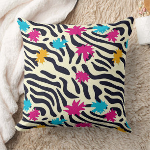Almofada Abstrato Zebra Stripes com pintura folha