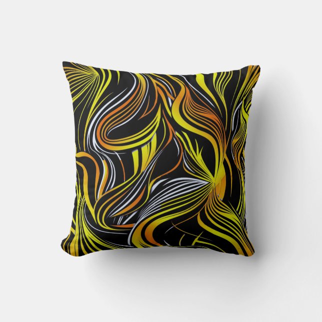 Almofada Abstratos criativos, pretos e brancos, sem costura (Frente)