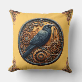 Almofada Academia Sombria Steampunk Corvo Engrenagem Círcul