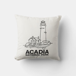 Almofada Acadia National Park Lighthouse Line Art