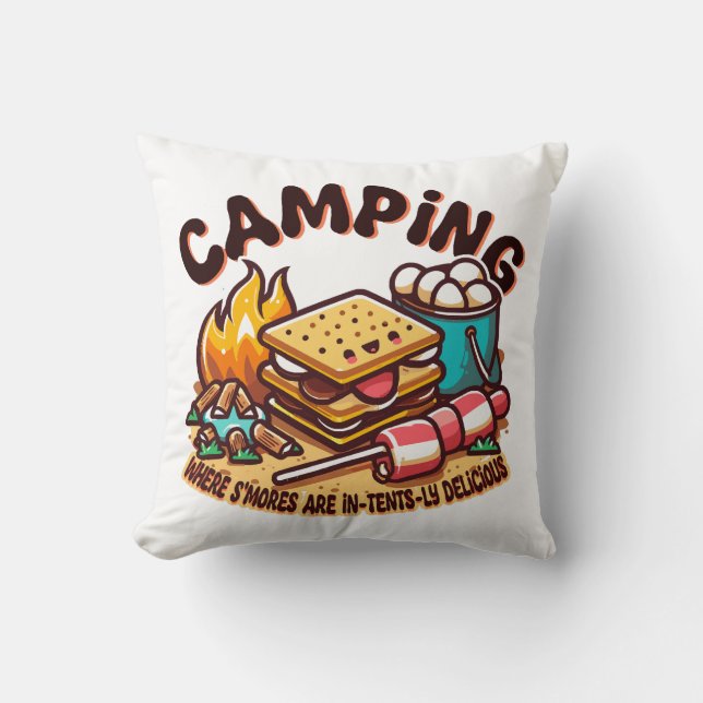 Almofada acampamento de smores (Frente)