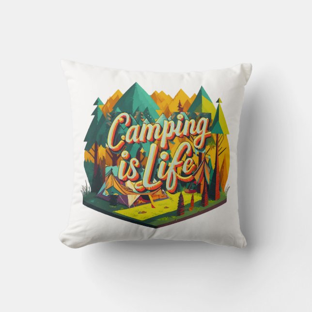 Almofada Acampamento é Vida (Frente)