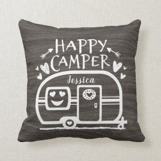 Almofada Acampamento Russo Personalizado Feliz Camper Escur