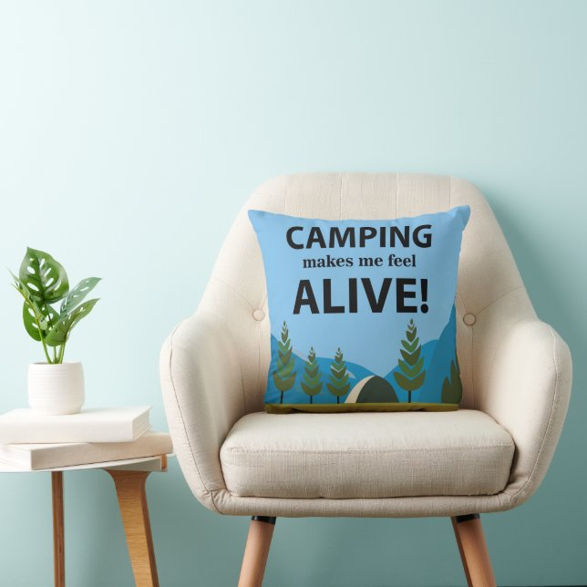 Almofada Acampar Me Faz Sentir Vivo  (Cadeira)
