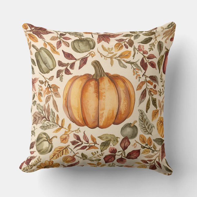 Almofada Ação de Graças, Colheita de Pumpkins Design (Frente)