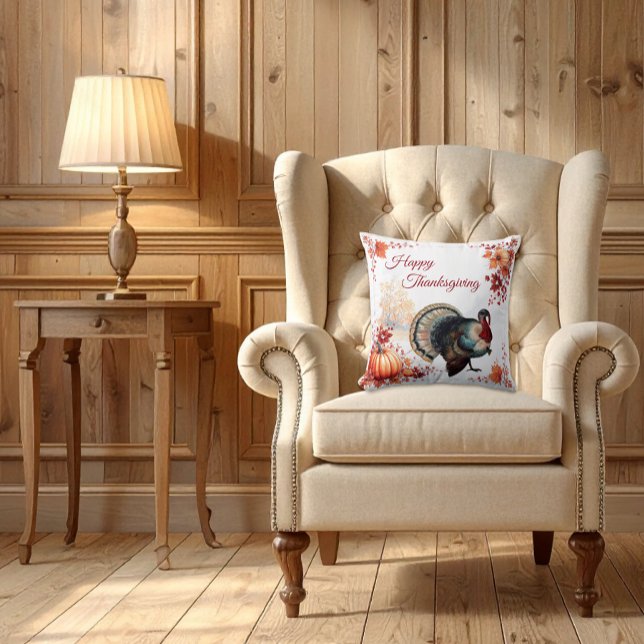 Almofada Ação de Graças da Turquia Patriótica (Criador carregado)