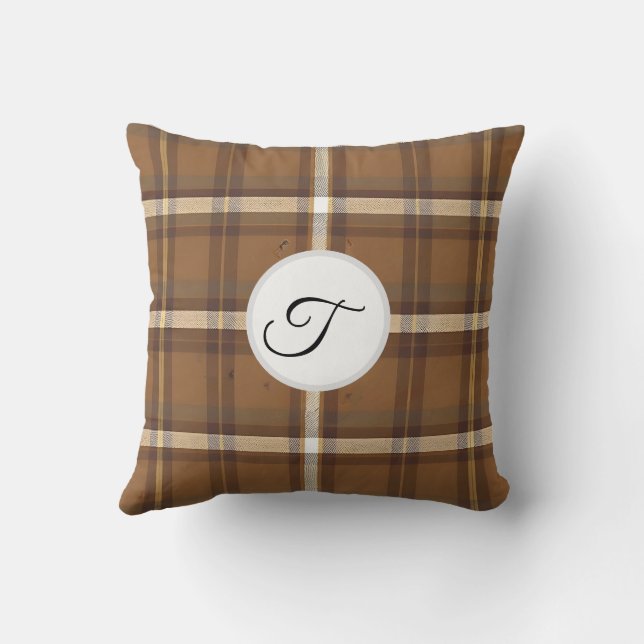 Almofada Ação de Graças do outono da Xadrez Elegante (Verso)