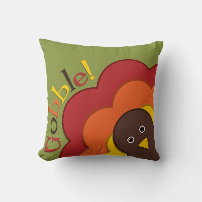 Almofada Ação de graças escondendo peru (Frente)