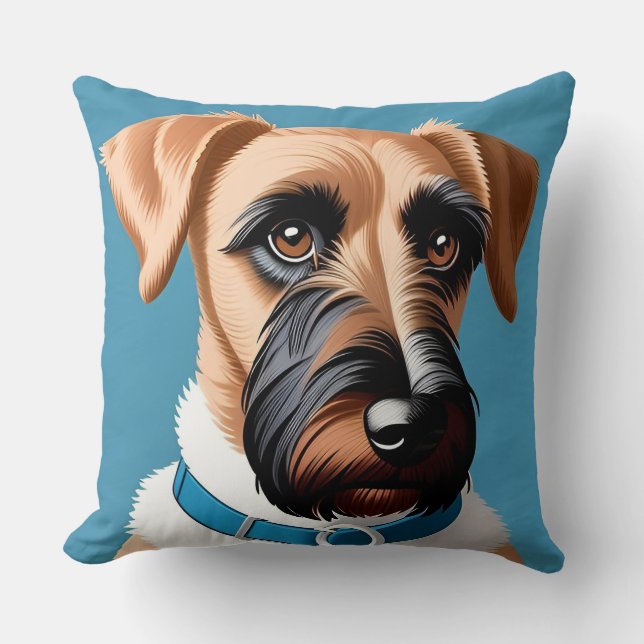 Almofada Acento de decoração de casa com retrato de cão ter (Frente)
