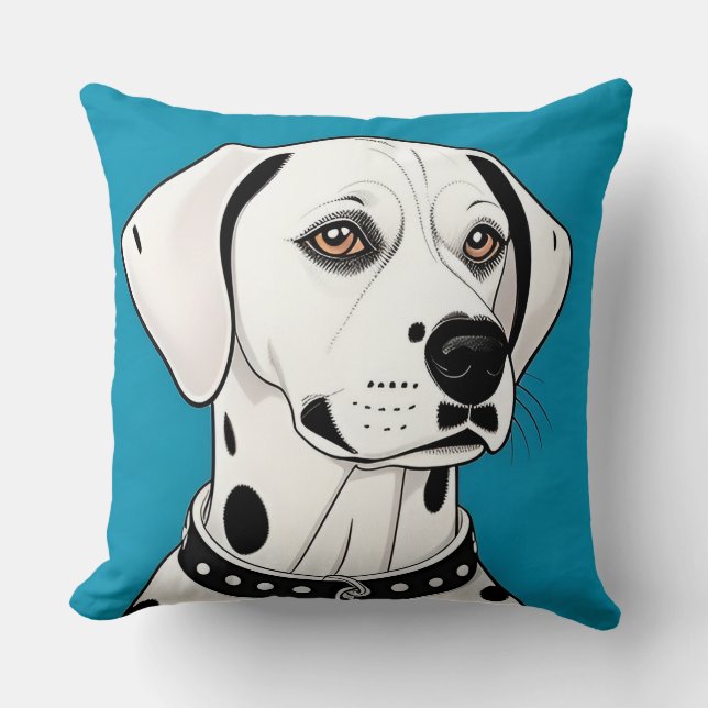 Almofada Acento de decoração moderna para casa com cão Dalm (Frente)