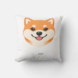 Almofada Acento de Nome Personalizado do Shiba Inu Sorriden