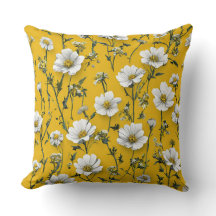 Acento de quarto branco Cottagecore Flores brancas