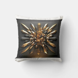 Almofada Acessório Geométrico 3D de Cristal Preto e Dourado
