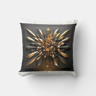 Almofada Acessório Geométrico 3D de Cristal Preto e Dourado