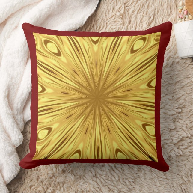 Almofada Achempong Designer Pillow: Crimson & Gold Opulent  (Cobertor)