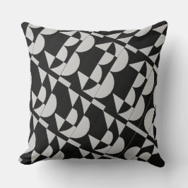 Almofada Achempong Zazzle: Arte Moderna Geométrica Preta e