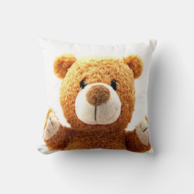 Almofada Acima do travesseiro marrom bonito próximo do urso (Frente)