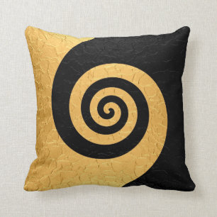 Almofada Aço espiral Dourado e preto do teste padrão