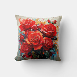 Almofada Acoplamento - A Trabalho de arte Rosa vermelha