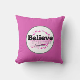 Almofada Acredite Em Si Mesmo Aquarela Rosa Motivacional