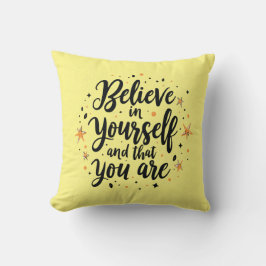 Almofada Acredite em si mesmo Design de citação motivaciona