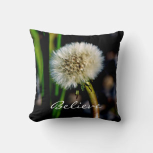 Almofada Acredite, faça uma Praça Floral de Dandelion Des