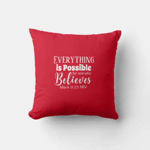 Almofada Acredite na Bíblia Verse Christian Faith Red