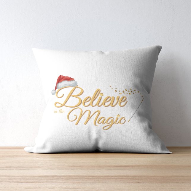 Almofada Acredite no Design de Feriado Mágico (Criador carregado)