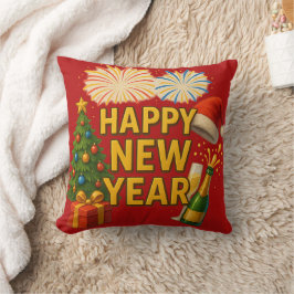 Almofada Adesivo de Celebração de Ano Novo Feliz 
