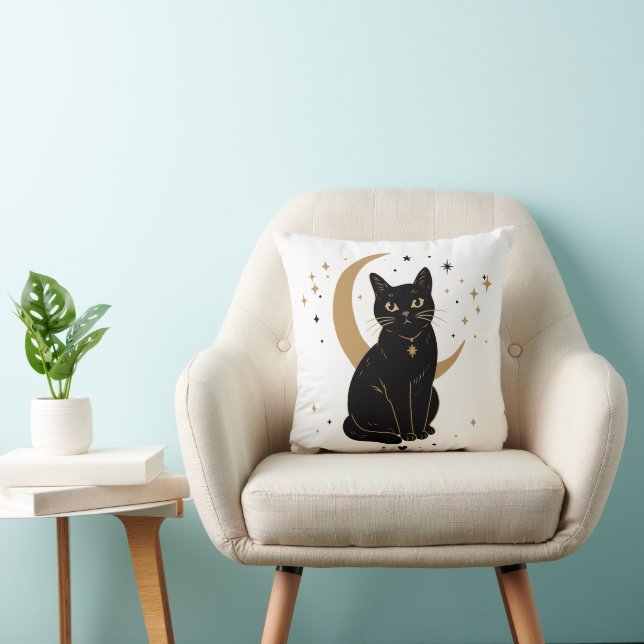 Almofada Adesivo de gato preto (Cadeira)
