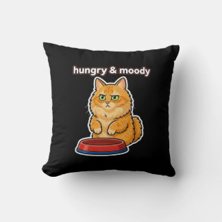 Almofada Adesivo de meme de gato laranja fofo, faminto e ma