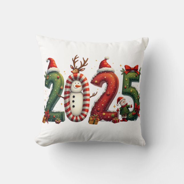 Almofada Adeus 2024 Olá 2025 Feliz Natal Feliz (Frente)