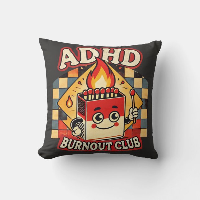 Almofada adhd burnout clube (Frente)