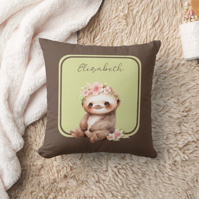 Almofada Adição de preguiça-branca bolinhas verde (Cobertor)