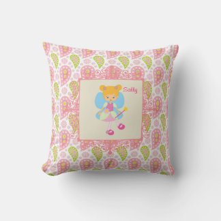 Almofada Adicionar nome Bonito Fairy pink paisley, quarto d