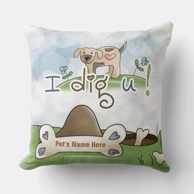 Almofada Adicionar o Travesseiro decorativo do Nome Pets (Frente)