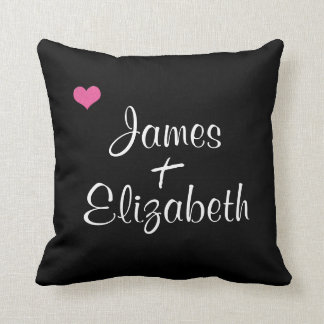 Almofada Adicione seu do casal verdadeiro do amor dos nomes
