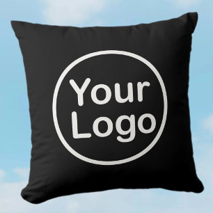Almofada Adicione seu próprio logotipo  Fundo Preto