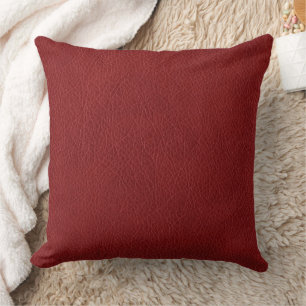 Almofada Adicione Seu Texto De Leather Marrom Vermelha Mode
