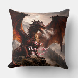 Almofada Adicione Seu Texto - Dragão de Fogo com Asa Vermel