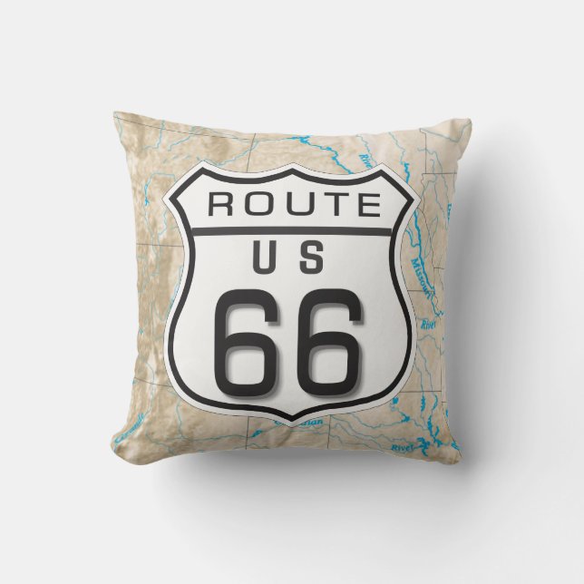 Almofada adicione seu travesseiro da rota 66 das fotos (Frente)