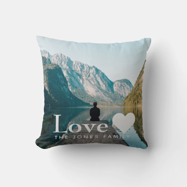 Almofada Adicione sua própria dispersão de amor de fotos (Frente)