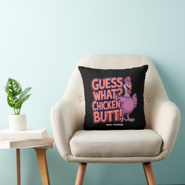 Almofada Adivinhe? Bunda de Frango! Design Divertido  (Cadeira)